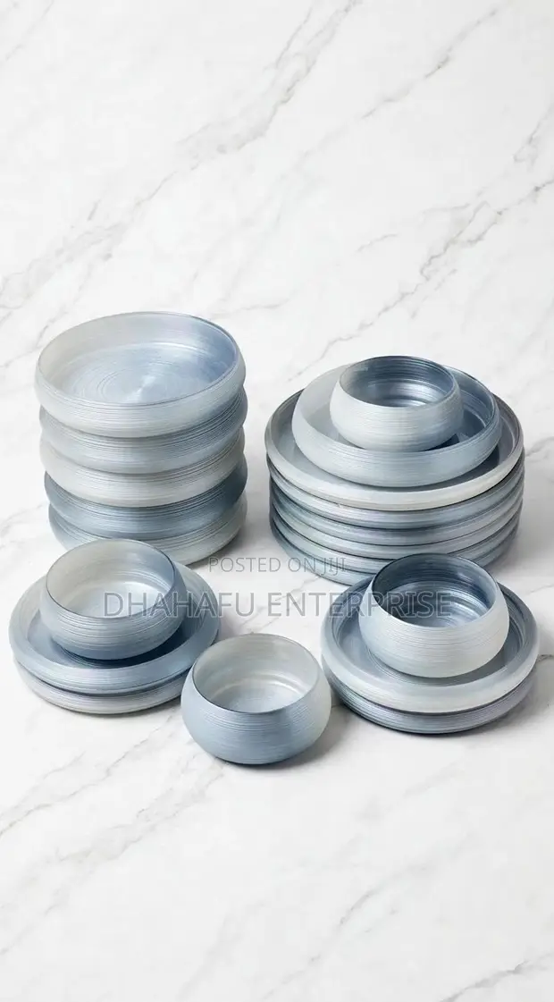 Cloud 24pc Frosted Ribbed Dinner Set - 1