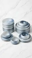 Cloud 24pc Frosted Ribbed Dinner Set - 1