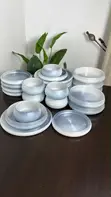 Cloud 24pc Frosted Ribbed Dinner Set - 2