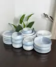 Cloud 24pc Frosted Ribbed Dinner Set - 3