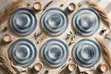 Cloud 24pc Frosted Ribbed Dinner Set - 4