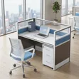 Single Office Workstation Desk with Privacy Partition & Drawer - 1