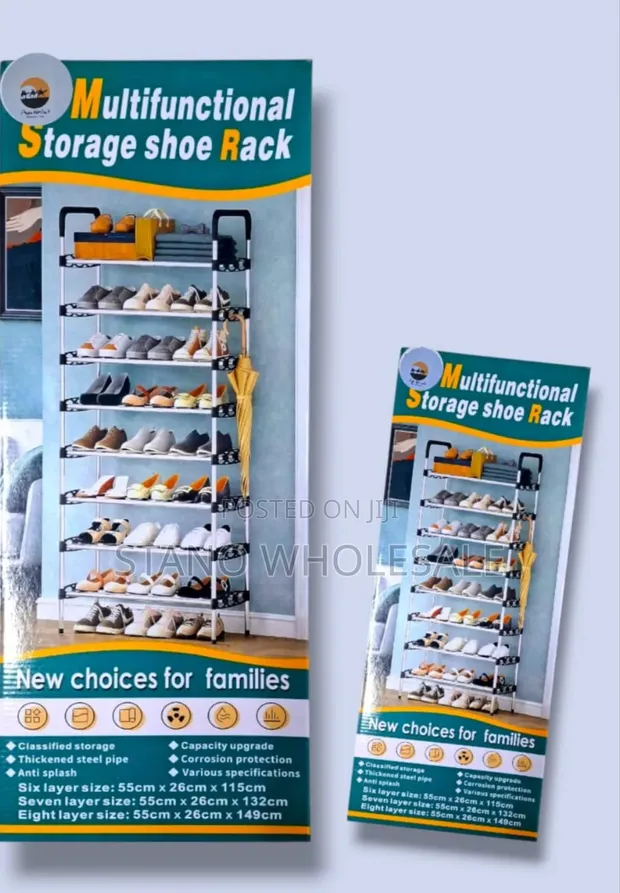 9-Tier Metallic Shoe Rack - 1