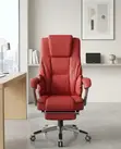 Brand New Leather Office Chair with Footrest - 1
