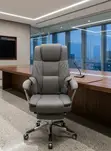 Brand New Leather Office Chair with Footrest - 2