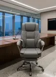 Brand New Leather Office Chair with Footrest - 3