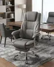 Brand New Leather Office Chair with Footrest - 4