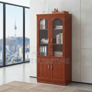Executive Two-Door Office Cabinet - Mahogany