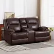 Kochi ya Recliner ya Seater 2 ya Kisasa - Kitambaa cha Kahawia - 3