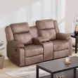 Kochi ya Recliner ya Seater 2 ya Kisasa - Kitambaa cha Kahawia - 5