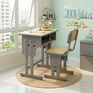 Modern Brown Height Adjustable Reclining Kids Desk Chair