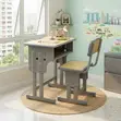Modern Brown Height Adjustable Reclining Kids Desk Chair - 1