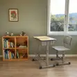 Modern Brown Height Adjustable Reclining Kids Desk Chair - 5
