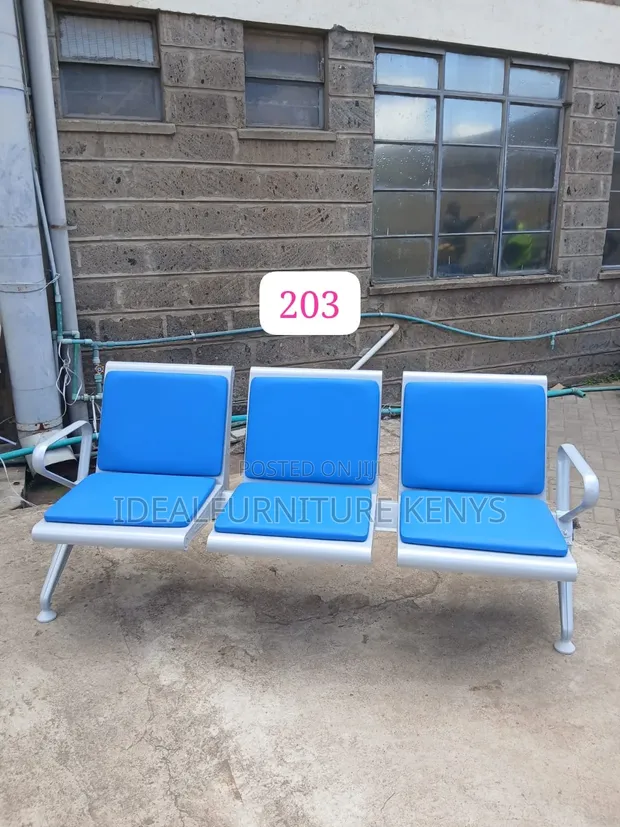 Blue Heavy Duty Waiting Bench - 1