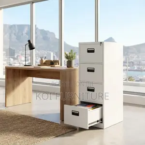 Modern 4-Drawer Stainless Steel Office Cabinet