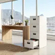 Modern 4-Drawer Stainless Steel Office Cabinet - 1