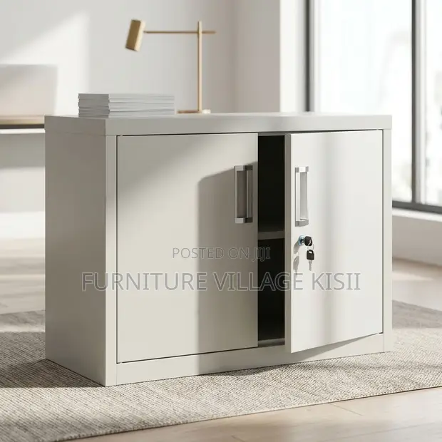 2-Door Mini Filing Cabinet - Gray Steel - 1