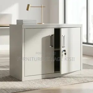 2-Door Mini Filing Cabinet - Gray Steel