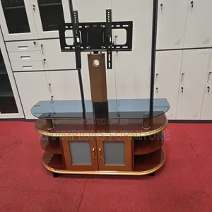 Brown Gold TV Stand with Mount