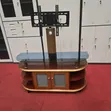 Brown Gold TV Stand with Mount - 1