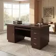 Mahogany Modern 140cm Executive Home Office Desk - 3