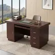 Mahogany Modern 140cm Executive Home Office Desk - 5