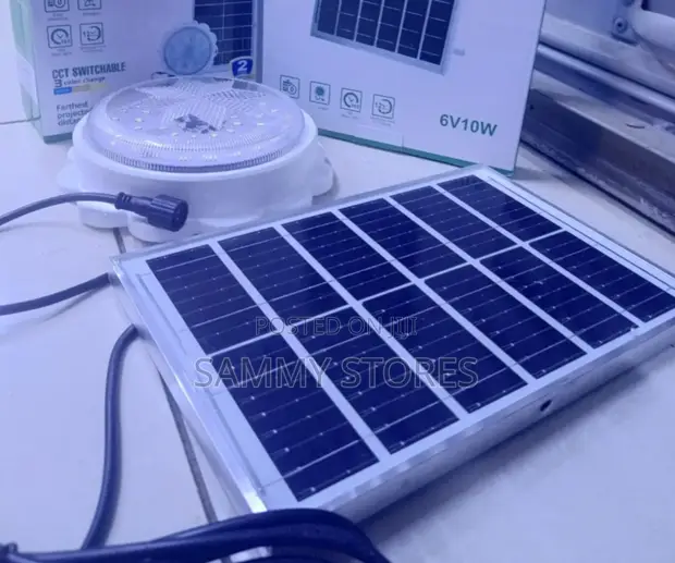 100W Solar Powered LED Ceiling Light with Remote - 1
