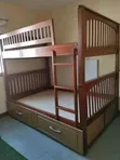 4x6 Double Decker Mahogany Bed with Drawers - 1