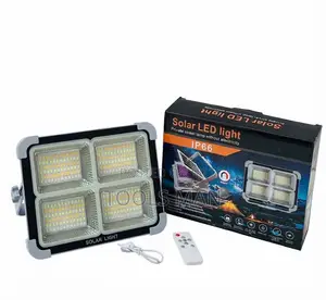 Solar LED Flood Light - 4 Panel Remote Control