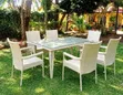 Premium Rattan Dining Set ya Watu 6 na Kioo Juu - 2