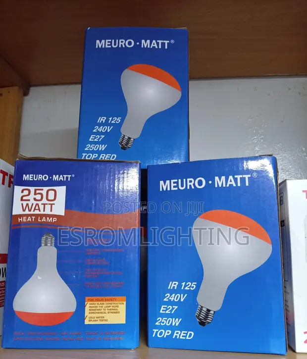 250W Meuro-Matt Infrared Heat Lamp Bulb - 1