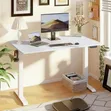 Electric Height Adjustable Sit-Stand Office Desk - White - 3