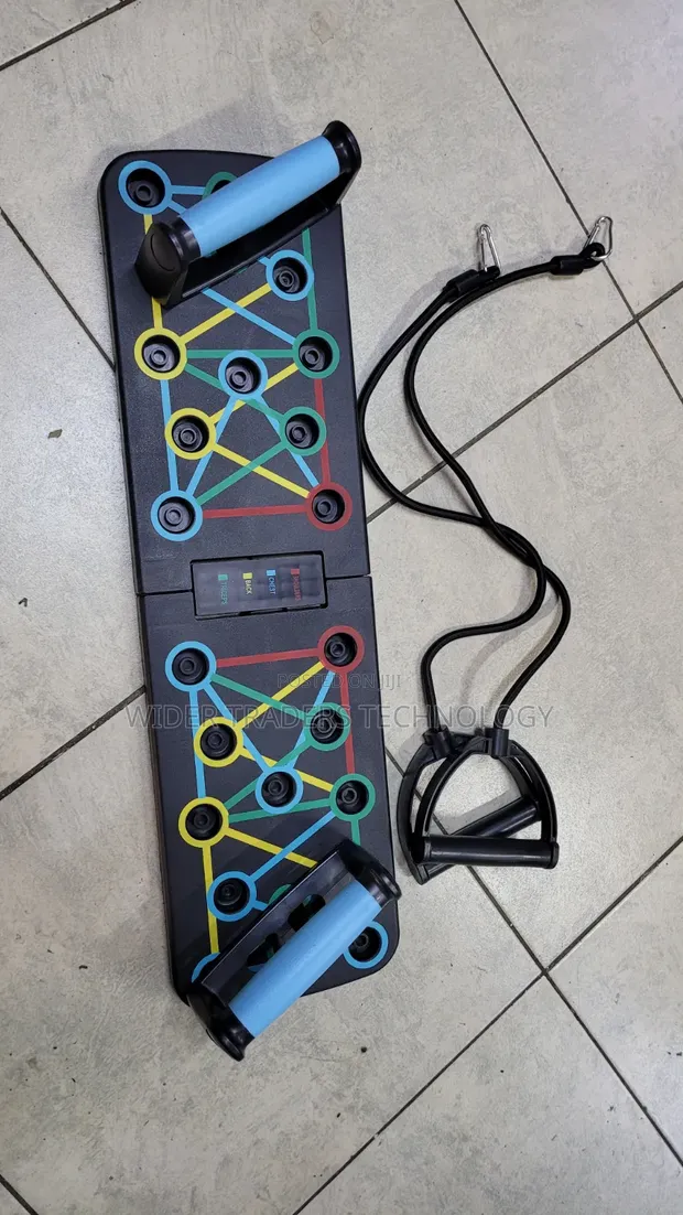 Foldable Multi-Function Push-Up Board with Resistance Bands - 1