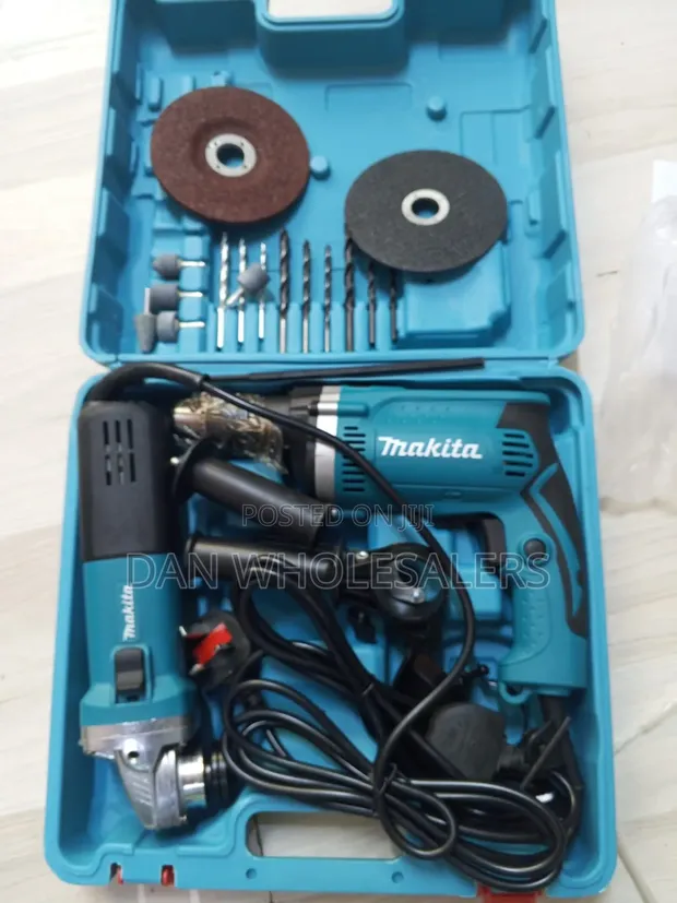 Makita 4.5 Inch Grinder & Drill Combo Set - 1