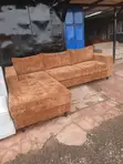 6-Seater L-Shaped Textured Brown Sofa - 2