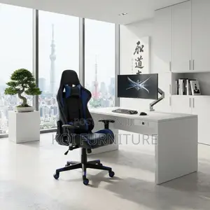 Modern High Backrest Office Chair - Blue