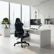 Modern High Backrest Office Chair - Blue - 1