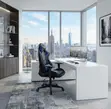 Modern High Backrest Office Chair - Blue - 3