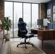 Modern High Backrest Office Chair - Blue - 5