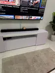6 Feet White TV Stand with Shelves - 2