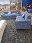 Seti ya Sofa ya Bluu ya 5-Seater 3+2 - 1