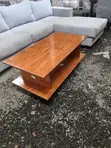 Rectangular Wooden Coffee Table with Storage Shelf - 2