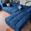 Sofa ya Blue Gusa ya L-Shape ya Viti 6 - 2