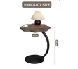Curved C Shape Side Table - Walnut Finish - 2
