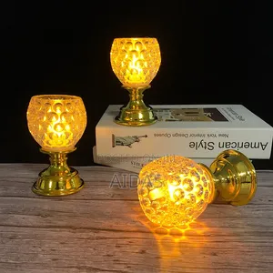 LED Candle with Crystal Glass Mosaic Holder