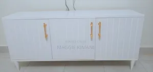 Ideal White Wood TV Stand with Shelves