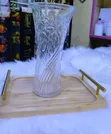 Elegant Clear Glass Flower Vase - Brand New - 3