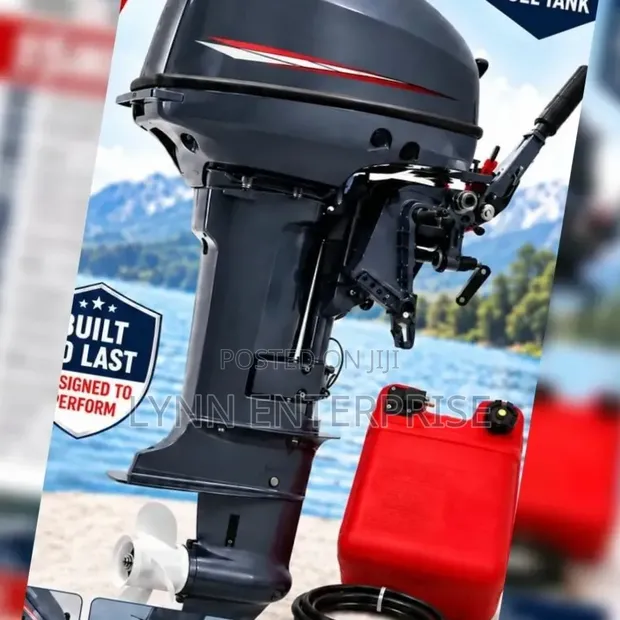15 HP 2-Stroke Outboard Engine with 24L Fuel Tank - 1