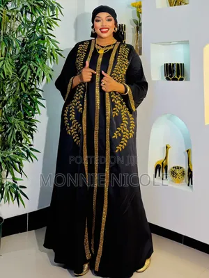 Black Gold Maxi Dress / Classy Abaya