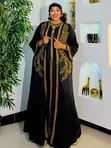Black Gold Maxi Dress / Classy Abaya - 1